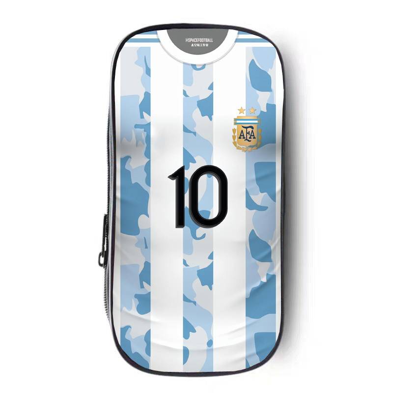 World Cup football Argentine team MESSI Messi 10 jersey junior high school elementary and middle school student stationery box pen bag