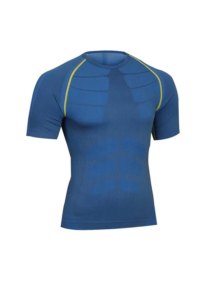Summer breathable sports tights training short -sleeved men's running basketball fitness slimming high bomb fitness T -shirt