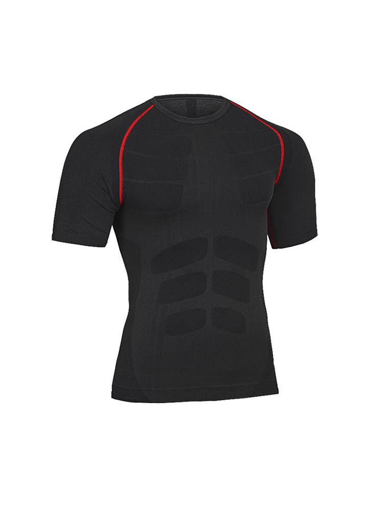 Summer breathable sports tights training short -sleeved men's running basketball fitness slimming high bomb fitness T -shirt