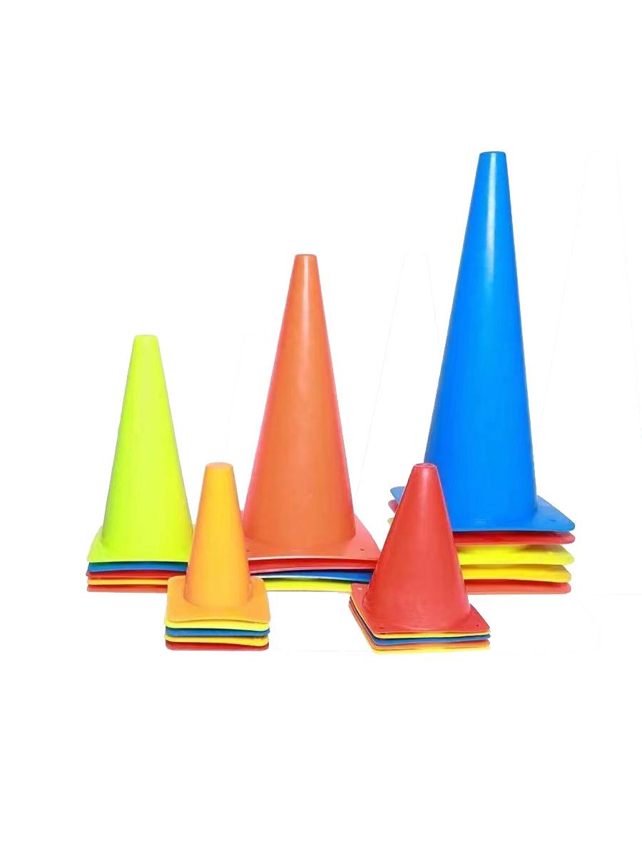 Soccer training assistive device to mark a barrel of barriers to ice cream and basketball horn cone round