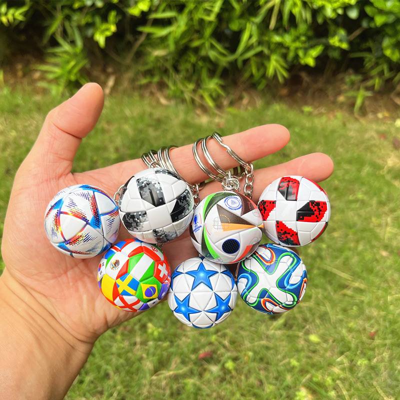 European Cup keychain simulation football model Golden ball trophy pendant small gift souvenirs to send boys