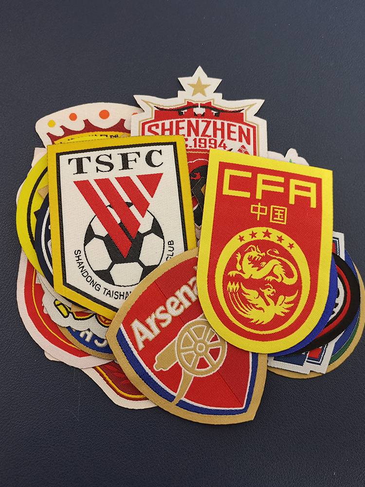 SOCCER EMBROIDERY BADGE WITH EMBROIDERY DUCT TAPE ON THE BACK