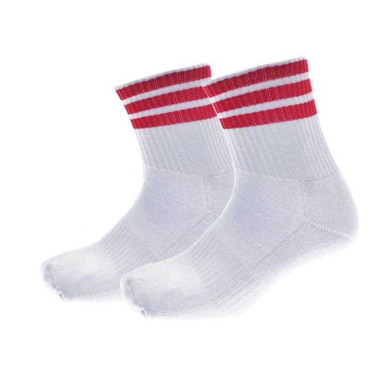 Three bars white red stripe basketball socks