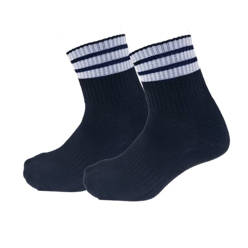 Three bars black and white stripe basketball socks