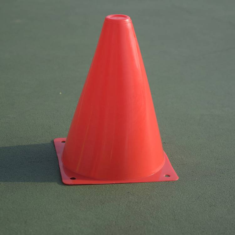 Football training equipment to mark barrel signs and road signs to mark a cone-shaped round-of-the-ball package