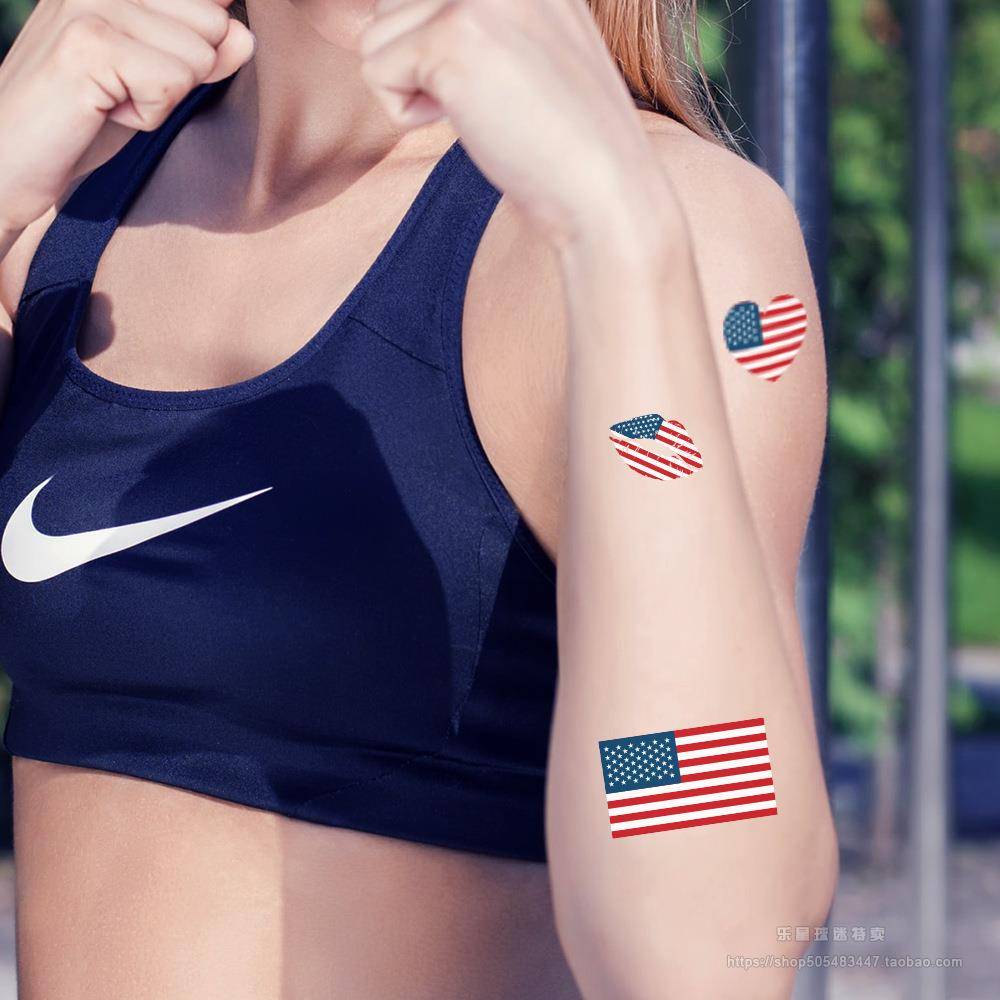 2024 European Cup International Flavor Patch Football Sports Competition Meeting Heart -shaped lips Patriotic face sticker