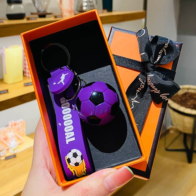 Simulation football pendant-purple+orange gift box