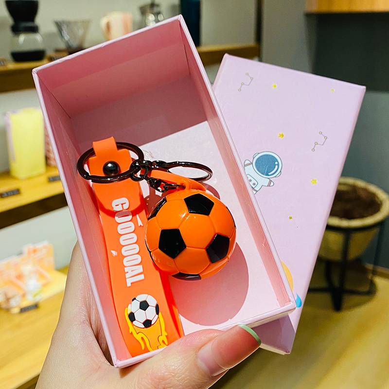 Simulation football pendant-orange+pink gift box