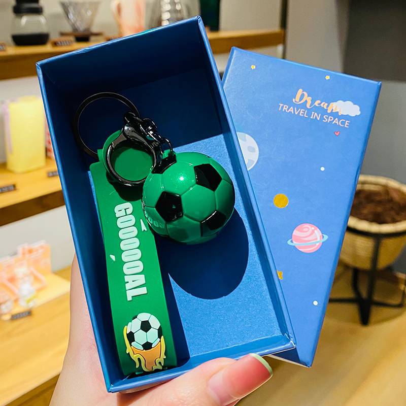 Simulation football pendant-green+blue gift box