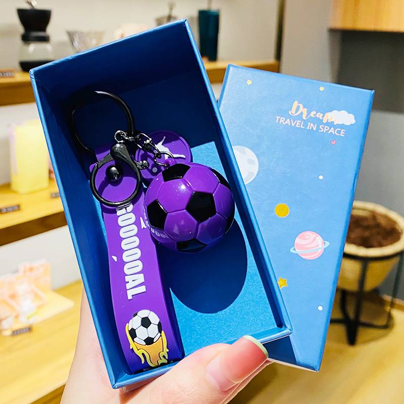 Simulation football pendant-purple+blue gift box