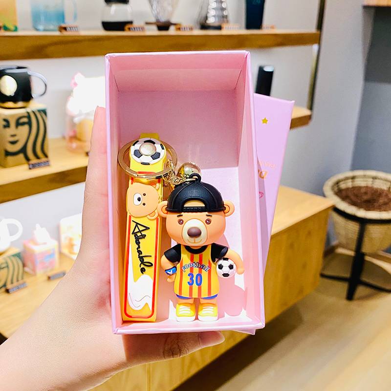 Football Bear-yellow+pink gift box