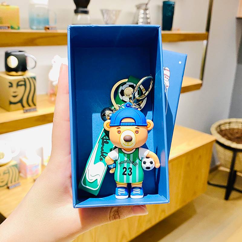 Football Bear-Green+Blue Gift Box