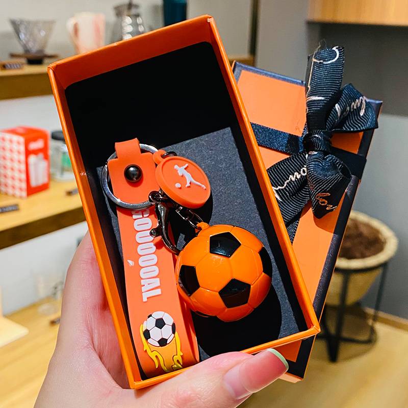 Simulation football pendant-orange+orange gift box