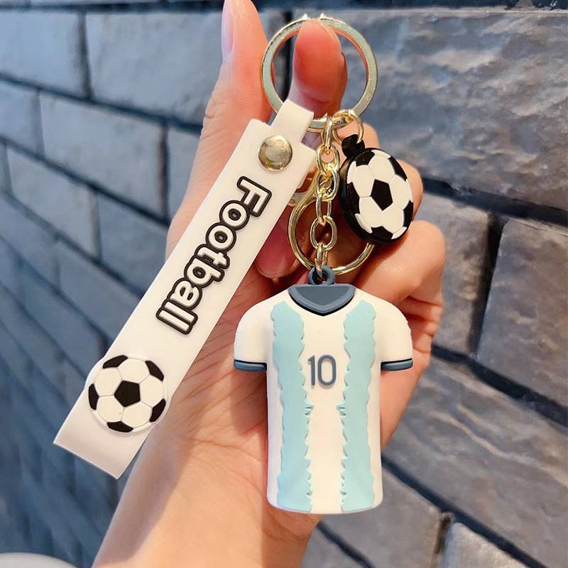 European Cup football jersey keychain 3D glue creative football pendant football pendant fans gift