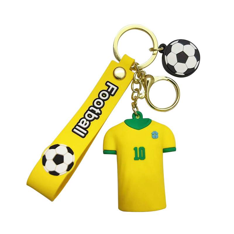 European Cup football jersey keychain 3D glue creative football pendant football pendant fans gift