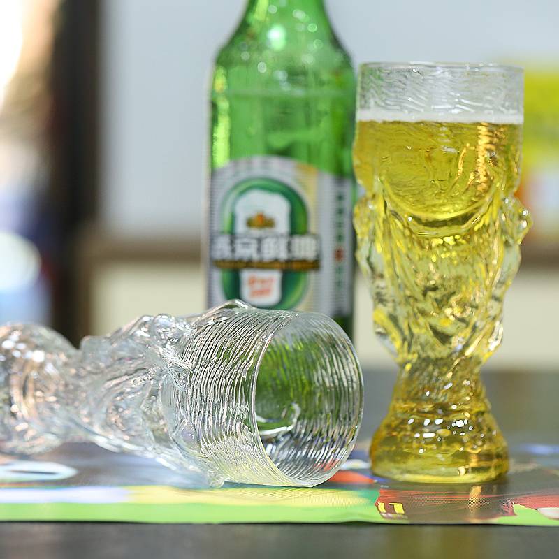 2024 German European Cup Football Beer Cup Transparent Glass Super Divine God Cup KTV fan supplies