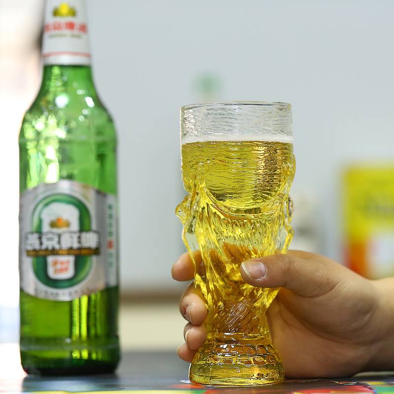 2024 German European Cup Football Beer Cup Transparent Glass Super Divine God Cup KTV fan supplies