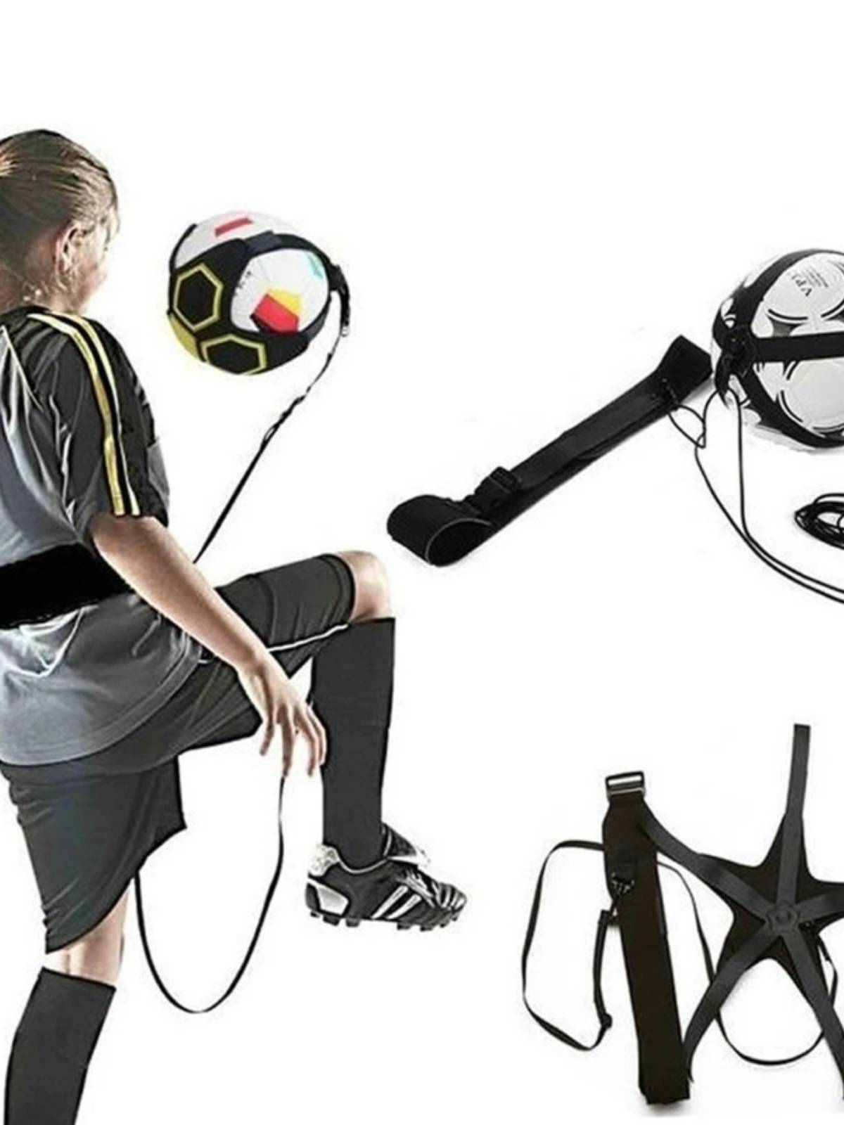 Belt balls football ball ball training device control ball bag practice ball rebound practice football training equipment bold ball artifact