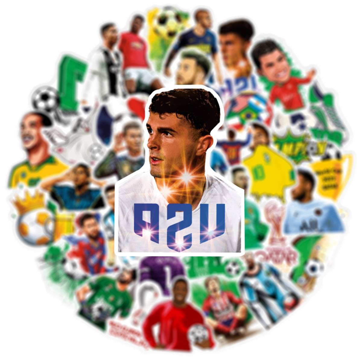 50 football 2024 European Cup element graffiti stickers car notebook guitar decorative waterproof stickers