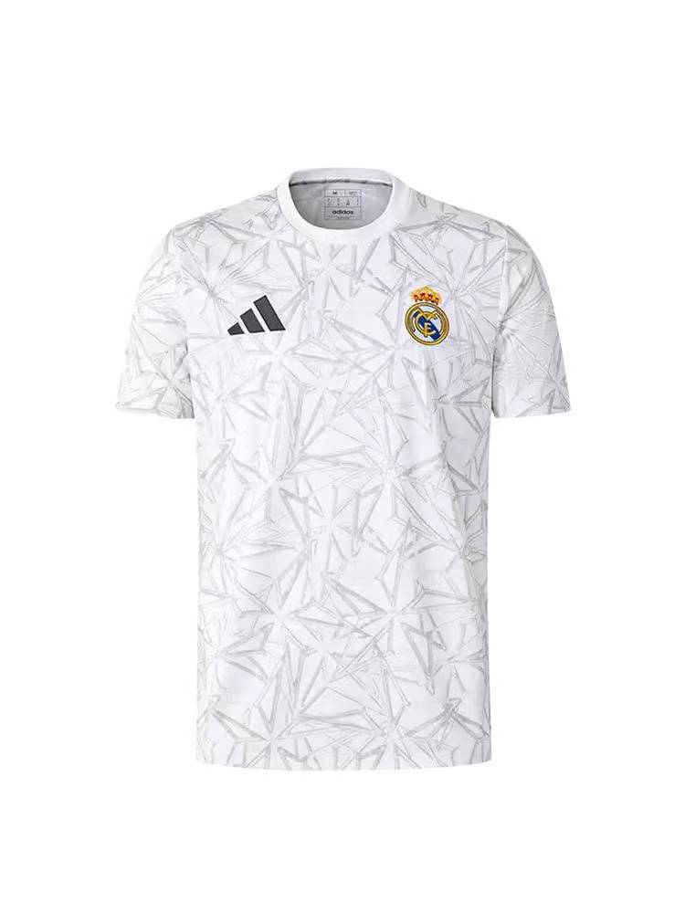 Genuine 24-25 Real Madrid jersey short-sleeved T-shirt Mbapi same Belinham pretty warm-up football training suit