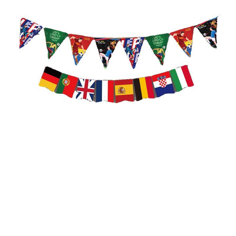 2024 European Cup theme atmosphere decorative body lottery shop living room layout decoration supplies football flag color flag