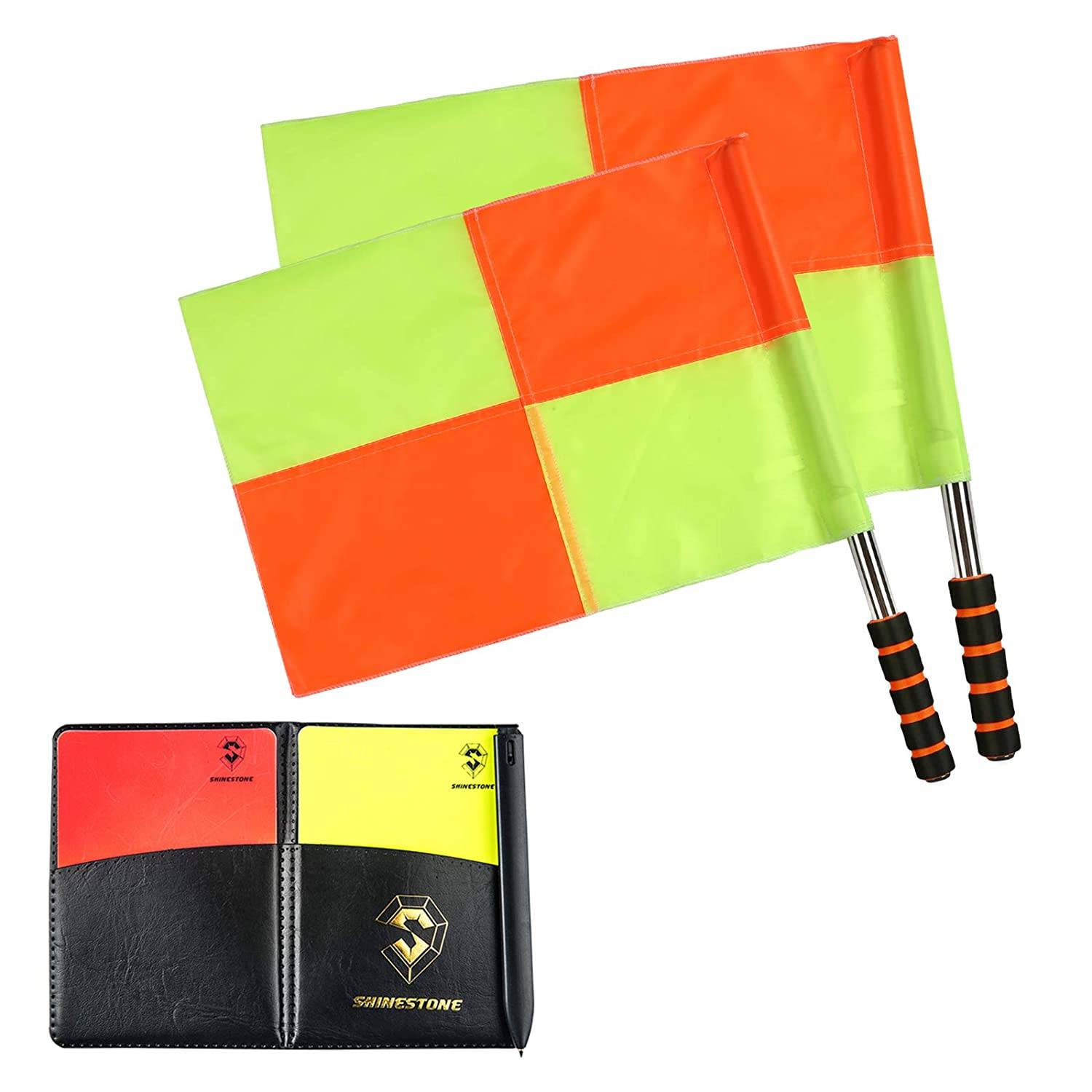 Red and yellow card+referee flag