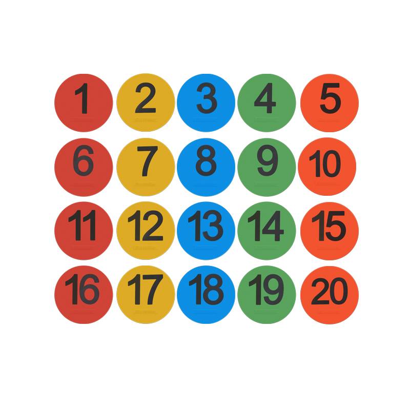 (Small 10cm) 20 pieces of loading numbers 1-20