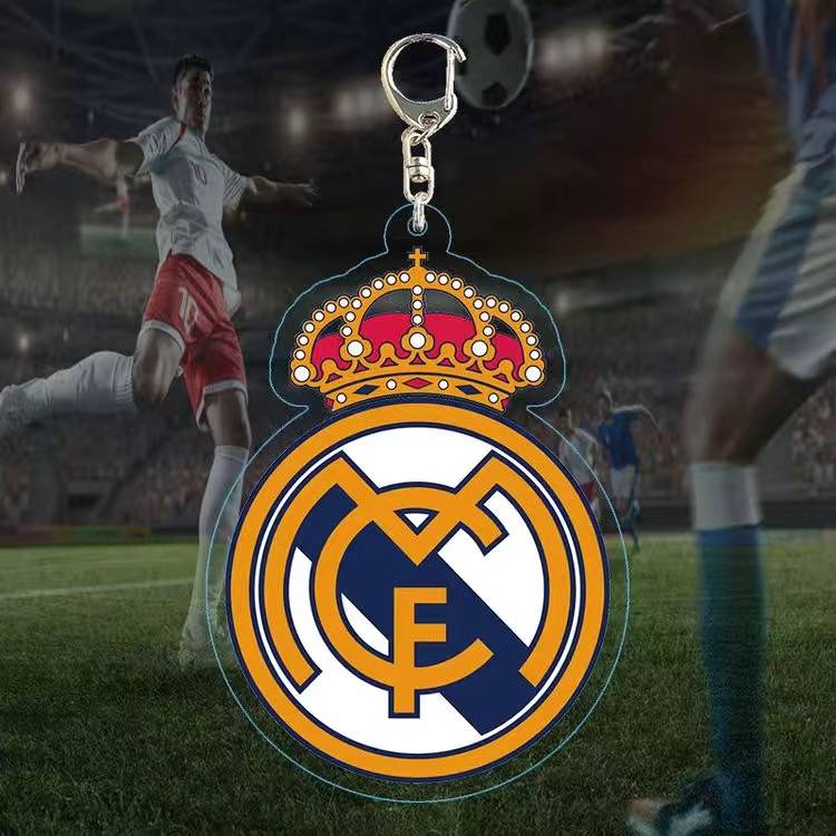 Football team emblem keychain spot Ackli double -sided pattern World Cup Champions League fans peripherals
