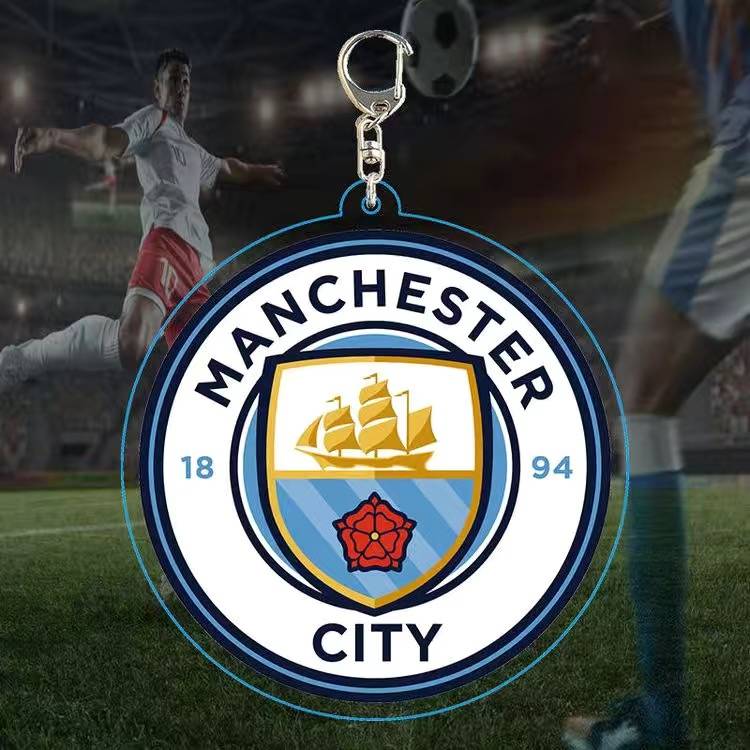 Football team emblem keychain spot Ackli double -sided pattern World Cup Champions League fans peripherals