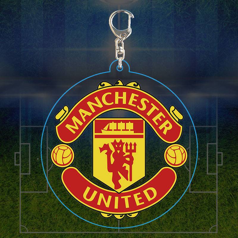 Football team emblem keychain spot Ackli double -sided pattern World Cup Champions League fans peripherals