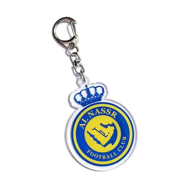 Football team emblem keychain spot Ackli double -sided pattern World Cup Champions League fans peripherals