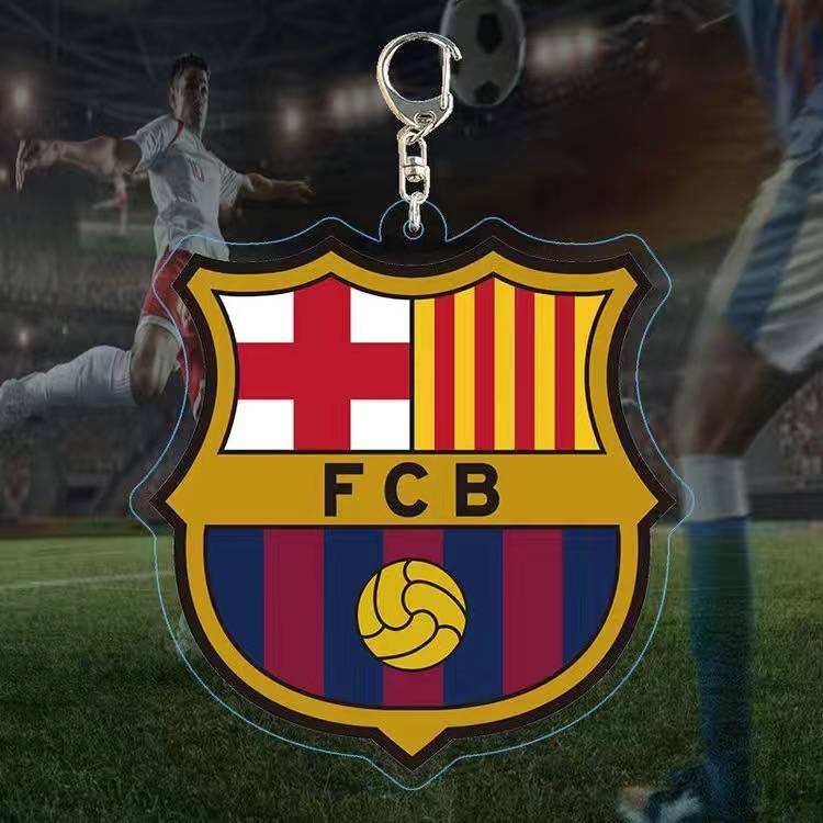 Football team emblem keychain spot Ackli double -sided pattern World Cup Champions League fans peripherals
