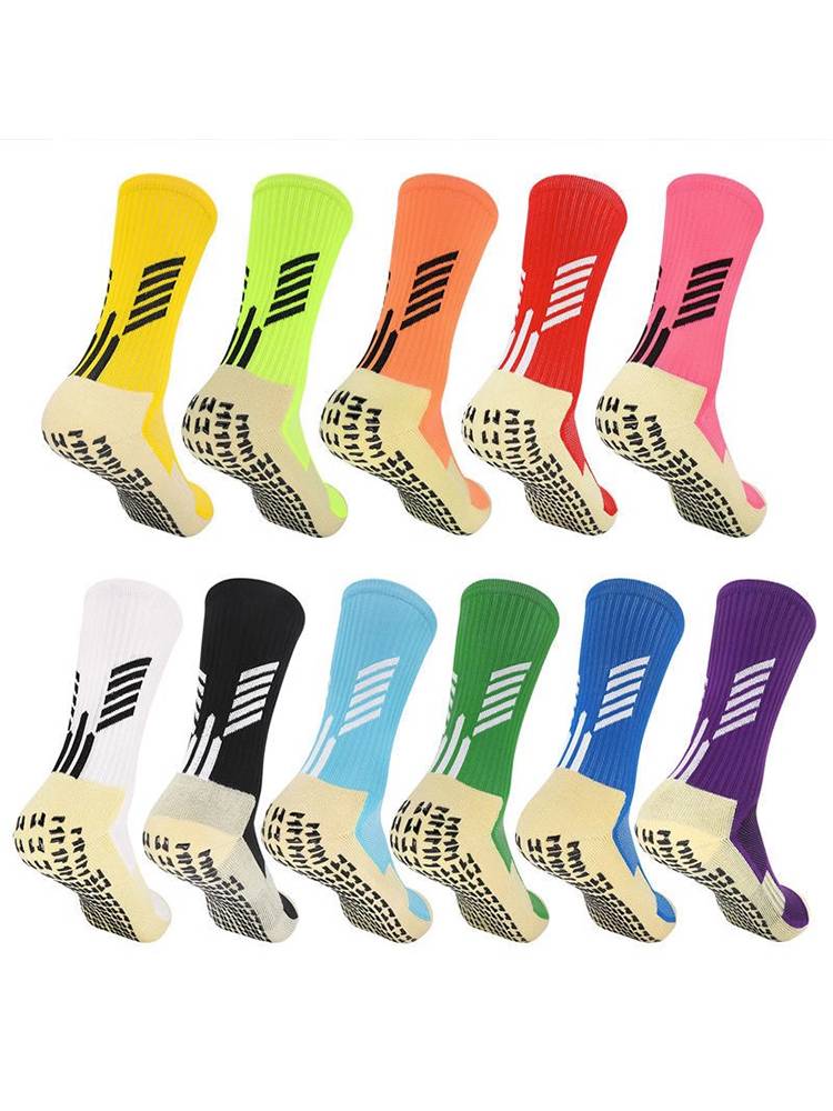 Point -gum non -slip football socks with double -layer pocket package set adult children with hard plug -in training set
