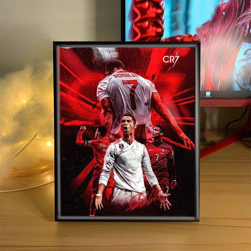 Cristiano Ronaldo Manchester United signing poster photo frame swinging football gift peripheral decorative painting hanging painting star souvenirs