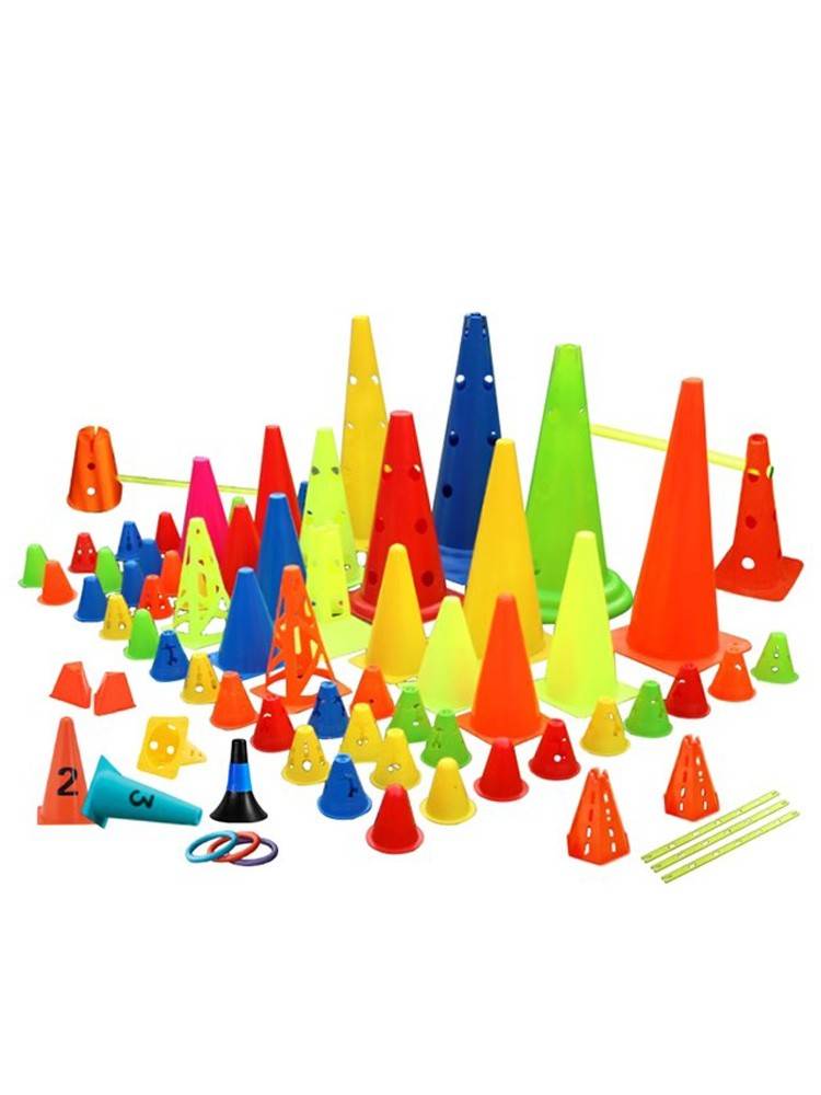 Football training equipment to mark buckets of barrier troupes to mark basketball trophies Ice cream pole