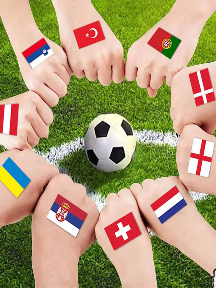 European Cup Face Sticker 2024 German European Football Poster 24 Starteable National Fans Atmosphere Decoration Decoration Face Patch