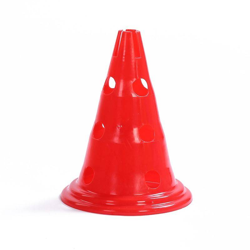 PE logo barrel 30cm round bottom with hole football training auxiliary obstacles, logo barrels of cone barrel children's energy equipment