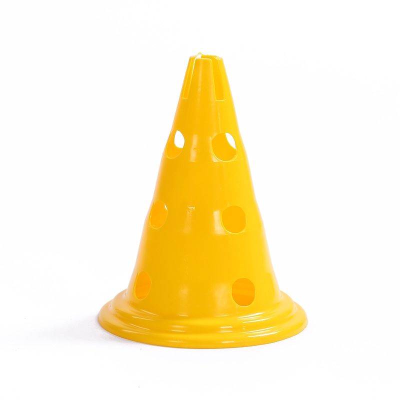 PE logo barrel 30cm round bottom with hole football training auxiliary obstacles, logo barrels of cone barrel children's energy equipment