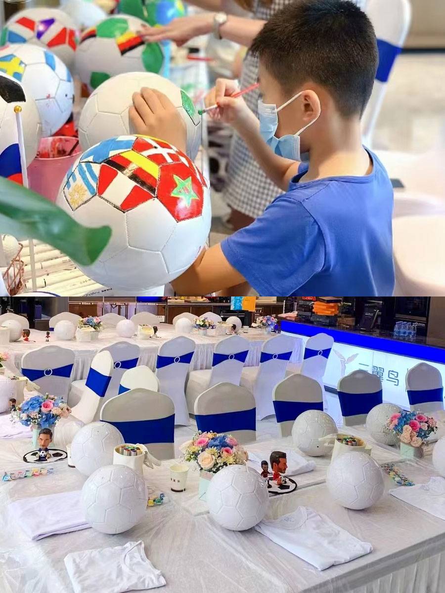 Black graffiti football painting DIY material kindergarten children's handmade painting parent -child activity props gift