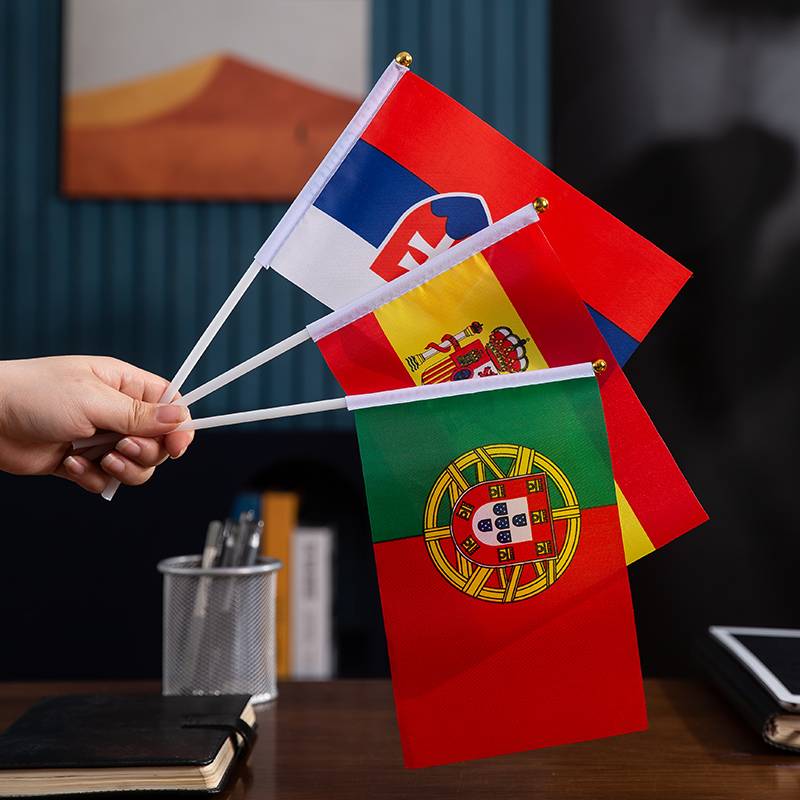 European Cup Football Cup Decoration Hand Shaking Banner French handwalking small flag bar Western restaurant fans gas channel props