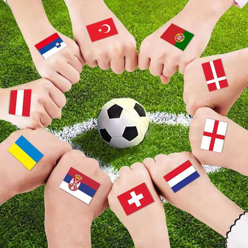 2024 European Cup Tattoo Face Paste Fan Fans to Power Prop Football Game Atmosphere Decoration Sticker