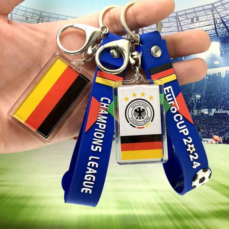 European Cup keychain 2024uefa peripheral souvenirs fans products 24 top football stars small gift pendant