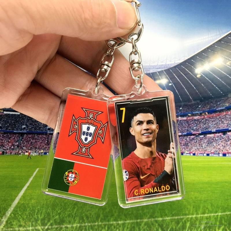 European Cup keychain 2024uefa peripheral souvenirs fans products 24 top football stars small gift pendant