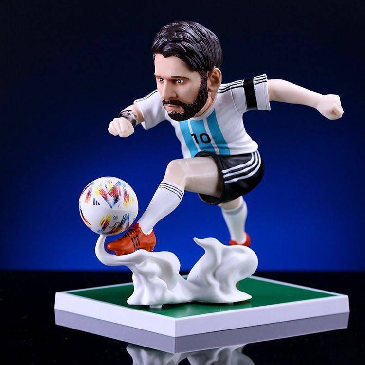 European Cup theme Football star Messi Cristiano Ronaldo large -sized doll hand -made model decorative boy gift