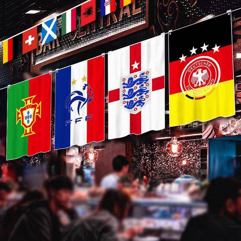 2024 European Cup Decoration Football theme Hanging Sports Lottery Store Store Atmosphere Furniture Products Stringing Flag