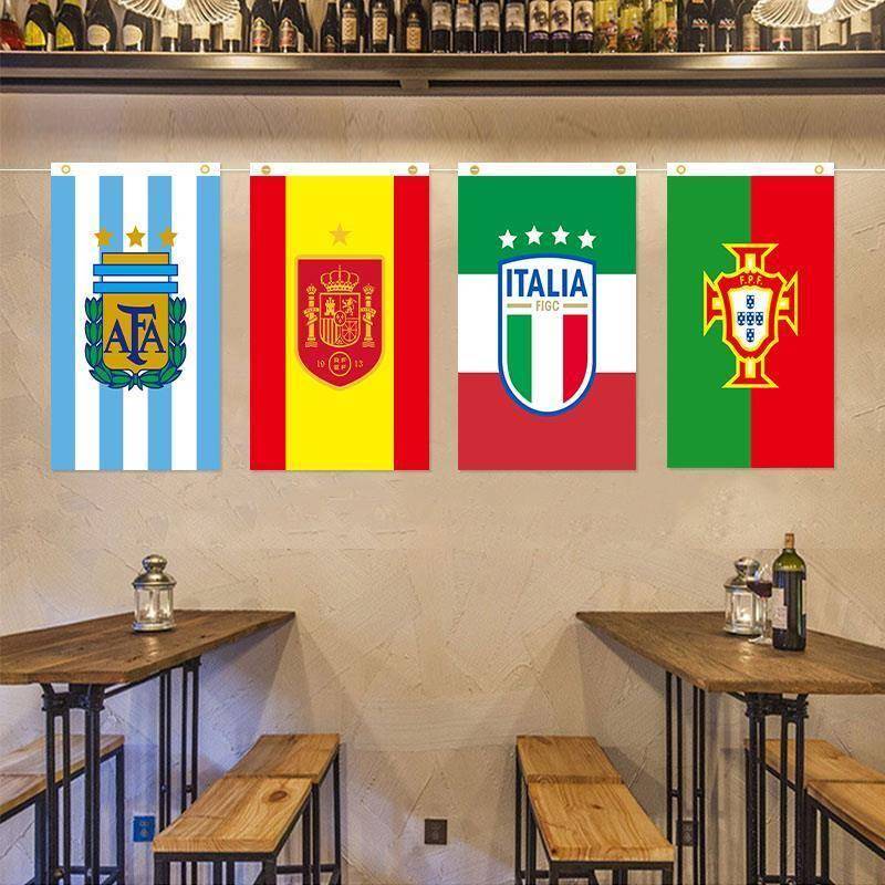 2024 European Cup Decoration Football theme Hanging Sports Lottery Store Store Atmosphere Furniture Products Stringing Flag
