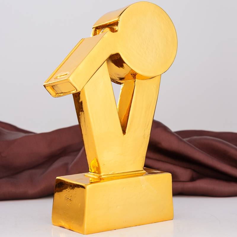 GOLD WHISTLE TROPHIES TROPHIES TROPHIES FOOTBALL TROPHIES, GAME GIFT-ORIENTATED FAN DIY