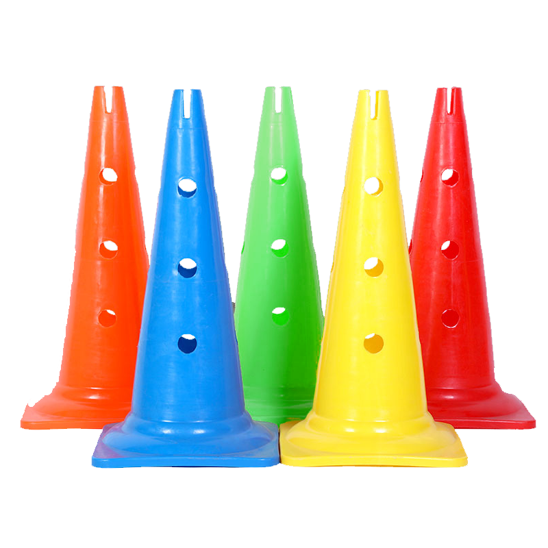 Children's football training equipment 52 cm bottom with hole logo bucket large marks cone barriers snow cake barrier obstacle