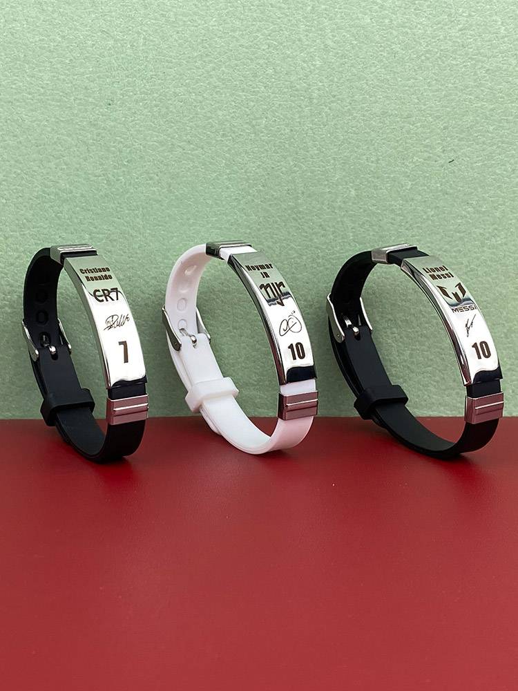 Cristiano Ronaldo Football Bracelet Messine Marbeck Hamka wristband Silicone Silicone Men's Men's Titanium Steel Bracelet