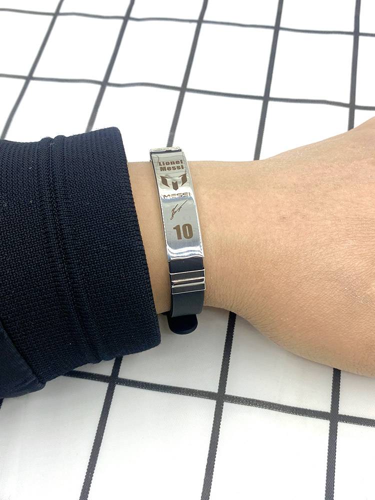 Cristiano Ronaldo Football Bracelet Messine Marbeck Hamka wristband Silicone Silicone Men's Men's Titanium Steel Bracelet